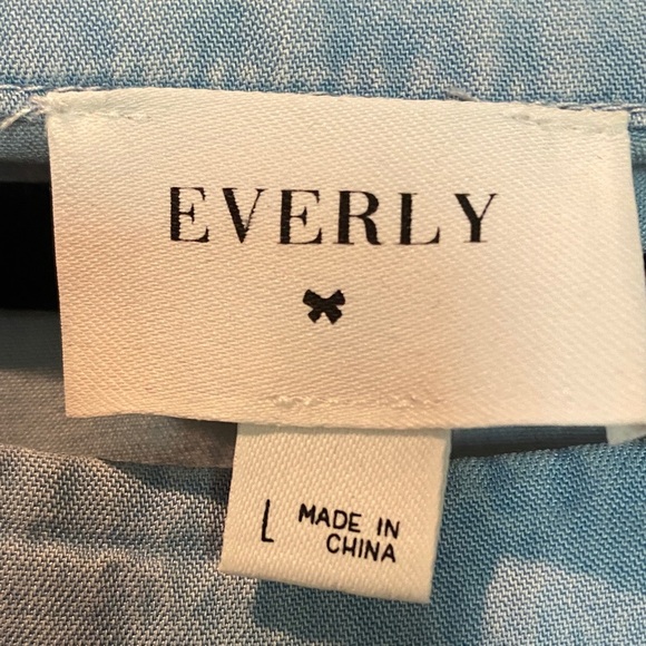 Everly Sky Blue Women's Lyocell Blouse - Picture 2 of 6